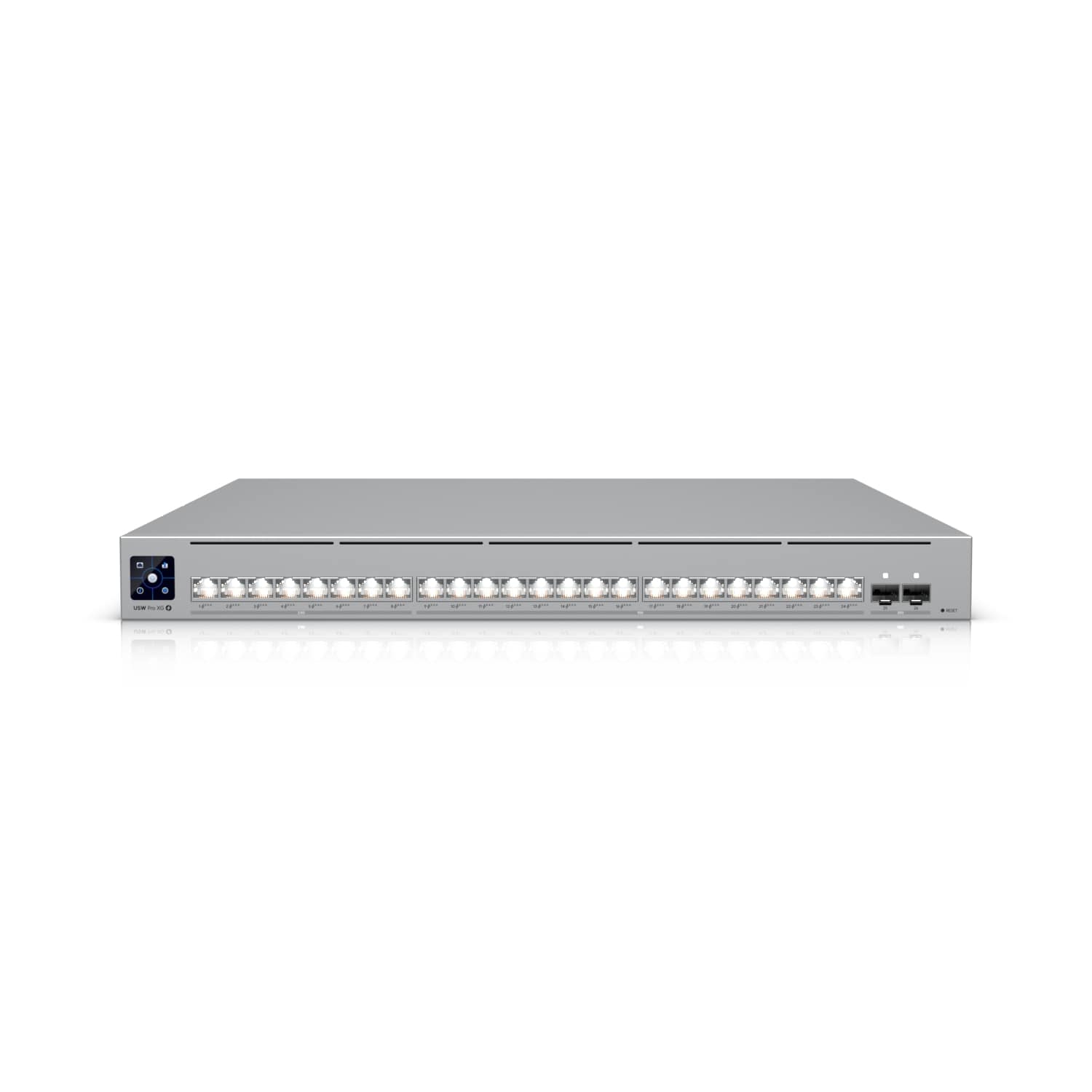 Ubiquiti Pro XG 24 PoE, Professional-grade, 24-port Layer 3 Etherlighting, PoE+++ Switch,(16) 10 GbE, (8) 2.5 GbE, (2) 25G SFP28 Port Ubiquiti Pro XG 24 PoE, Professional-grade, 24-port Layer 3 Etherlighting, PoE+++ Switch,(16) 10 GbE, (8) 2.5 GbE, (2) 25G SFP28 Port